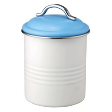 SALUS 佐藤金屬 復古收納罐 鐵/矽膠材質 粉紅/藍/綠, 109 x 109 x 165mm, 藍蓋, 1個