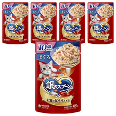 unicharm pet 銀湯匙貓餐包, 60g, 5包, 鮪魚10歲
