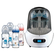 智慧型蒸氣烘乾消毒鍋，含寬口玻璃奶瓶240ml x 4, 20週年紀念款, 1台