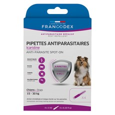 FRANCODEX 法典 中型犬用護盾全效防蚊驅蟲滴劑, 適用於15-30公斤犬隻，保護時間長達4週, 單色, 12ml, 1盒
