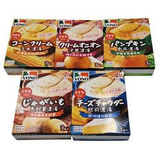 VONO濃湯大集合5件 多口味組合（玉米、起司、馬鈴薯、南瓜、洋蔥） 沖泡即食 方便美味, 1組, 266.7g