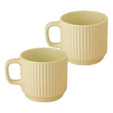 沐慕家居 陶瓷咖啡杯Set 2 果綠色 - 250ml 可微波/烤箱/洗碗機, 2個