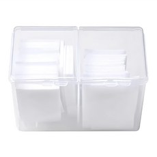 E.dot 雙格棉片防塵收納盒 12.5x7.5x7cm, 透明, 1個