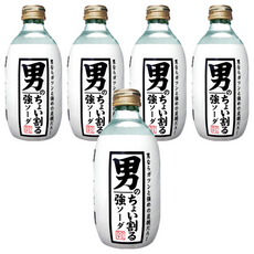 木村飲料 男人強碳酸水，超強勁氣泡水，日本風味，特色玻璃瓶設計, 300ml, 5瓶