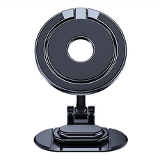 ibits magsafe雙磁吸旋轉折疊支架D50-1，黑色，車用手機支架，可調角度，360°旋轉，折疊設計, 1個