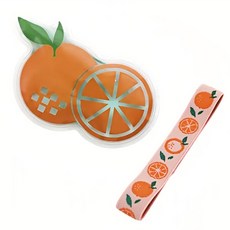 SCHÖN 日本保冷劑和午餐腰帶 橙色 - 可愛水果造型便當保冷配件, 1組, 2個
