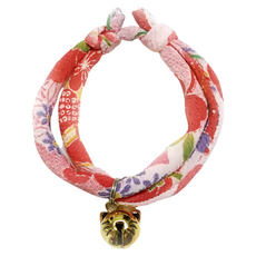 Necoichi 貓壹 縐綢金貓鈴, 粉橘, 1個