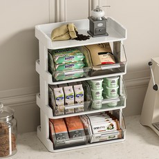 艾米購物 象牙白四層 桌面壁掛雙用 多功能咖啡包收納整理盒, 1個