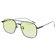 ALEGANT 歐美復古漸層雙樑設計偏光飛官墨鏡, UV400防護, 萊姆綠, 146mm