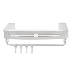 FAmILyLIFE 生活 航太鋁長形瀝水置物收納架 毛巾款 免釘膠, 簡約白, 1個