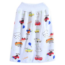 OhBabyLying 寶寶高腰防水隔尿裙 100%棉 彈性纖維 防漏設計, M號, 小汽車, 1件