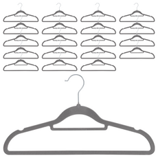 comet Home 絲絨防滑衣架, 灰色, 20個