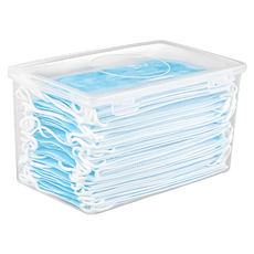 大容量口罩收納盒 Set 2, 20cm x 11cm x 11cm, PP材質, 透明, 1組