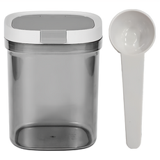 奶粉分裝盒保鮮罐, 茶色避光儲存，單手開蓋，食品級材質，磁吸式，罐體小刮板, 茶色, 1個