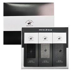 BEVERLY HILLS POLO CLUB 比佛利保羅 男款格紋中筒襪3件組禮盒 25~27cm