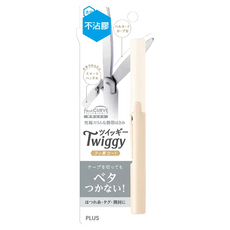 PLUS 普樂士 Twiggy 不沾膠 筆型剪刀, 弧線型刀刃 奶茶色, 1個