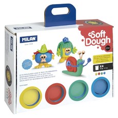 MILAN 黏土禮盒 含配件 4色, 童趣表情包, 1盒, 900g