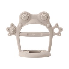 tgm 不吃手白金矽膠穿握固齒器, 啟發視覺美感 刺激寶寶口腔咬合協調性, 固齒器, 灰蛙, 1個