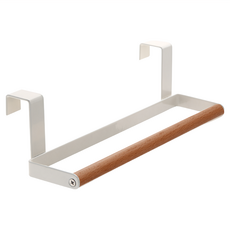 VISVIVA 木質毛巾桿 門後掛式毛巾架, 白色, 24 x 9 x 7cm, 1個