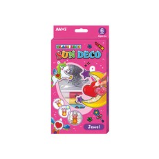 AMOS 阿摩司 SUN DECO 玻璃彩繪組 10.5 ml x 6色 + 6個捕夢網 Jewel, 粉紅色, 1盒
