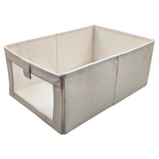 SHIMOYAMA 棉布布藝收納盒, 米色, 1個