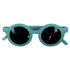 Grech&Co 兒童經典墨鏡二代 圓框 海水藍 防眩光 防紫外線 重量輕 安全防爆 防水耐磨 抗疲勞 視野清晰 擋風, 18個月~6歲