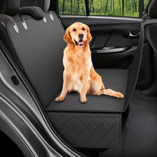 Dingdong Pet 寵物基本款開放式後座汽車坐墊, 黑色, 1組