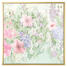 Boluo 菠蘿選畫所 掛畫 BFSP4428G 春韻花喃II, 金色邊框花卉掛畫, 40x40cm, 金色