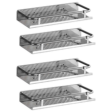 新錸家居 廚房浴室不鏽鋼置物收納架, 免打孔加大長30cm款, 4個