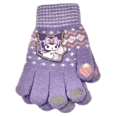 KUROMI 女童毛絨加厚保暖觸控手套 5~12歲