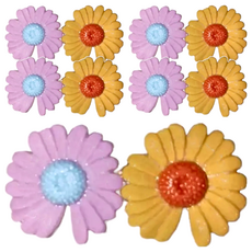 SY 造型壓夾 5個, 雛菊紫黃, 不適用