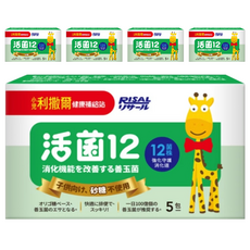 RISAL 小兒利撒爾 活菌12 無糖版, 以益生元為基底, 高纖配方, 12株專利益生菌, 2g, 5個, 5盒