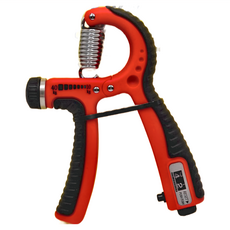 muva 好手勁調整型計次握力器 人體工學握把 計次數字顯示, 紅色 + 黑色, 1個