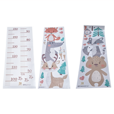 萌趣動物 80g 兒童房裝飾 身高測量壁貼, 30 x 90cm/24 x 60cm