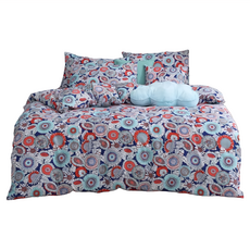 Blue Cat 藍貓 柔軟棉銀離子床包兩用被套組, 台灣製造印花床包, 床包, 兩用被套, 5尺, 戀歌