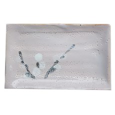 長方皿合 日本製, 20 x 13 x 1.5cm, 志野秋草, 1個