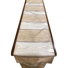 J&N 保羅條紋雙層檯布 178 x 38cm 灰色 簡約時尚餐桌裝飾, 1個