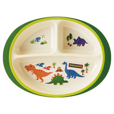 Skater M370 三格美耐皿餐盤 恐龍, 260 x 195 x 40mm, 1個