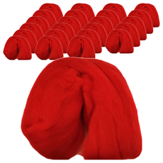 台灣敏愛 羊毛氈補充包 Set 24包 WR-01 澳洲產, 艷紅色, 豔紅色