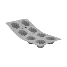 de Buyer 畢耶 全球專利矽金烤模系列 8格迷你布里歐烤模, 1個, 灰色