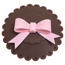 Beatrice 碧翠絲 矽膠防塵杯蓋, 咖啡蝴蝶結款, 密封性良好，防塵防漏, PVC禮盒裝, 咖啡底+蝴蝶結, 約10.5cm, 1個