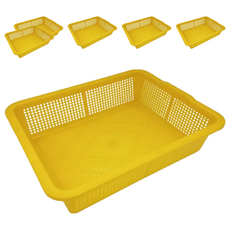 生活King 震嶸塑膠 650公文林 置物籃, 59.5 x 48 x 16cm, 黃色, 6個