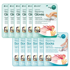 epielle 深層修護椰子油手膜 16g*6片+足膜 16g*6片, 1組