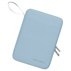 POLYWELL 寶利威爾 平板防撞防水收納包 緩衝泡綿內襯 PU材質防撥水 全開拉鍊 多種尺寸 適用iPad PW15-T65-0845, 藍色, 1個