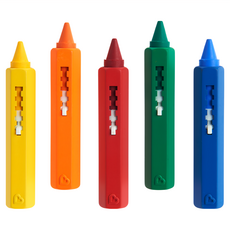 munchkin 滿趣健 浴室彩繪蠟筆組 36個月以上適用, 黃色 + 橘色 + 紅色 + 綠色 + 藍色, 1組