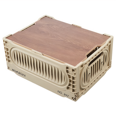 HOMBOXX 瓦特工業風收納盒 小(展開 30 x 19 x 12cm x 折疊 30 x 19 x 4.5cm) 6L 400g, 卡其, 1層, 1個