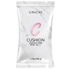 UNICAT 變臉貓 光彩保濕氣墊粉餅 補充包, 提升遮瑕力, 輕盈不厚重妝感, 水潤保濕, 自動校色, SPF50+ PA+++, 1個, 白色