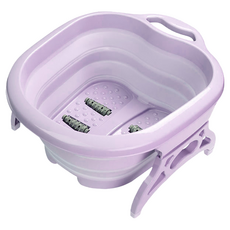 可折疊按摩足浴盆 北歐紫 按摩滾輪 泡腳神器, 1個