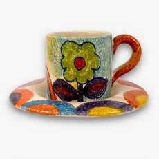 Modigliani 義大利陶 羅馬之愛系列 濃縮咖啡杯盤組 100ml, 1組, 混和顏色