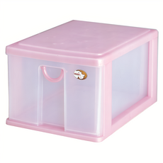 DOLEDO 單層大物收納盒, 粉色, 35 x 25.5 x 19.5cm, 1個